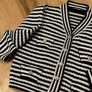 NWOY Preppy Cardigan Sweater w/ Textured Buttons